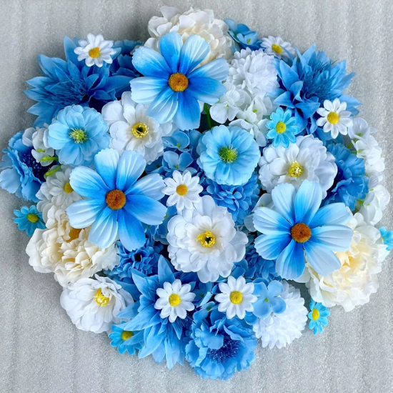 Set of 50 Assorted Silk Flower Heads – Mixed Styles & Colors for Crafts and Decorations