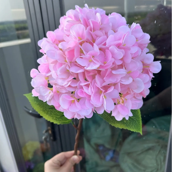 Large Silk Hydrangea Flower Stem – 10.2" Bloom with Flexible Long Stem for Home & Event Décor
