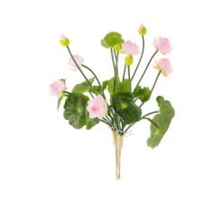 Mini Artificial Lotus Flower with Stem – 1.95” Silk Fake Water Lily for Desk & Event Décor